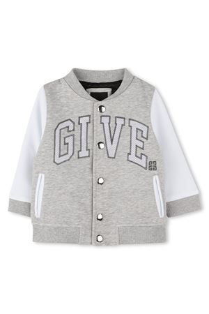 Giacca in misto cotone biologico grigio GIVENCHY KIDS | H30637A01